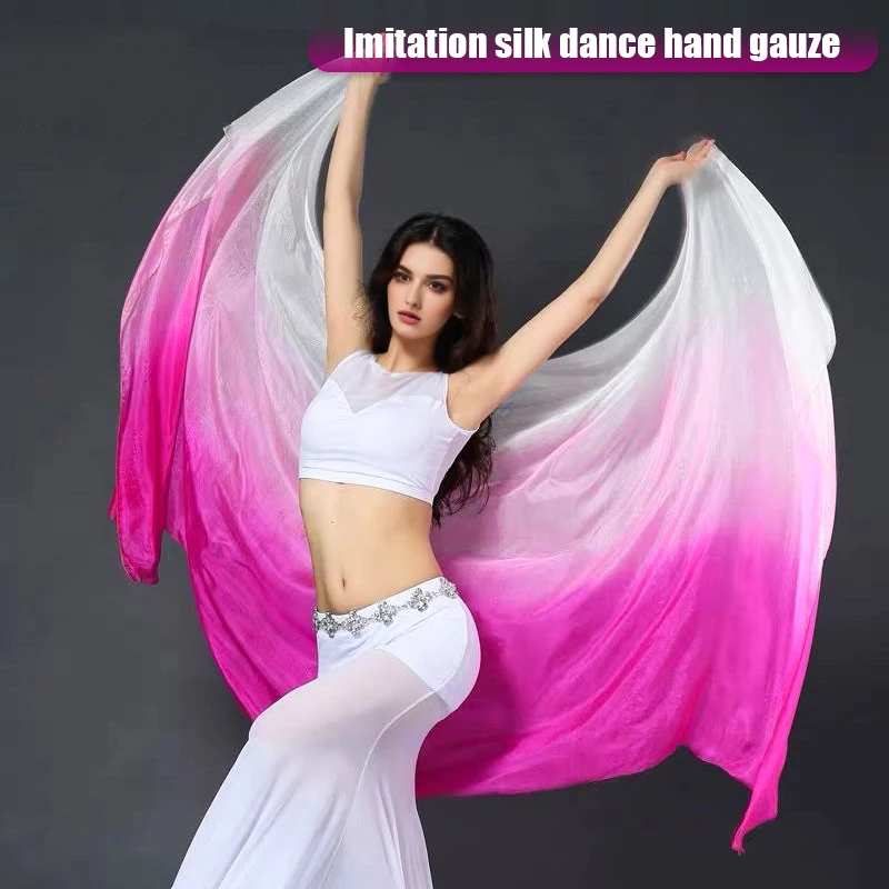 الحرير الرقص الشرقي الحجاب اليد مصبوغ التدرج خفيفة الوزن Dancewear وشاح الرقص التقليدي شالات العروض الدعائم 250x1140cm