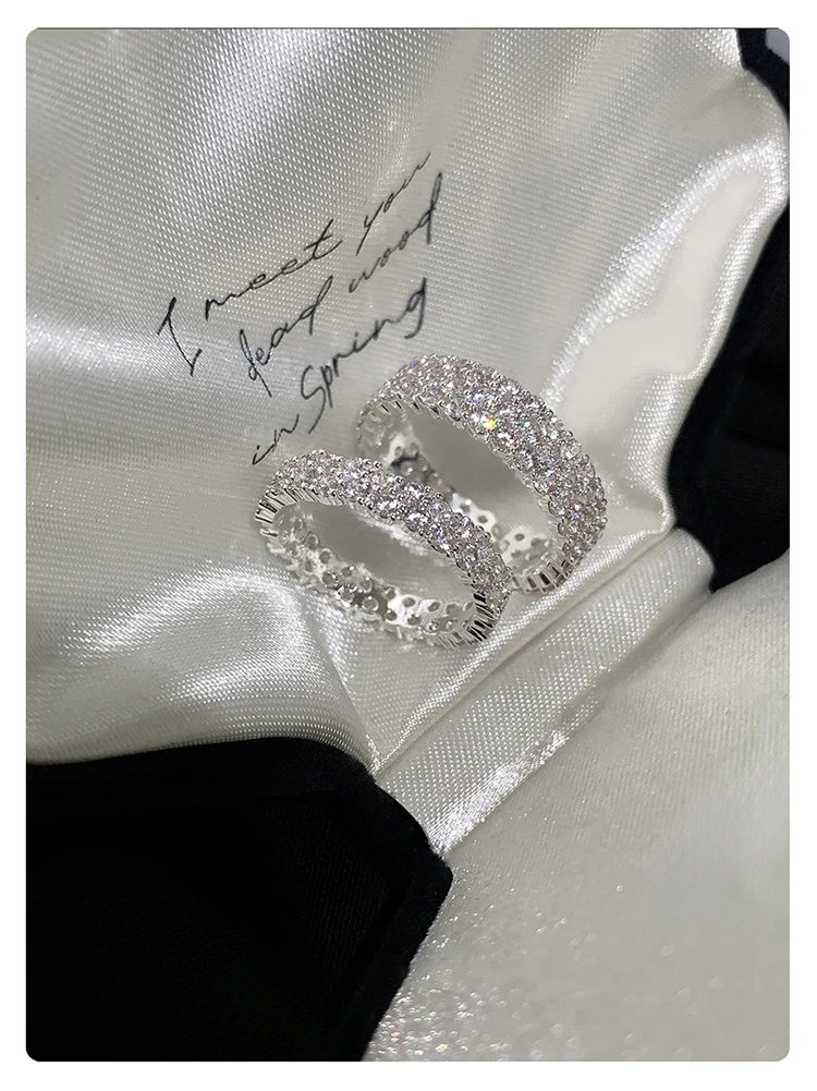 Ultra-Glänzende Luxus-Ringe mit Mikro-Zirkonia-Besatz, Offen Verstellbar, Silberfarben, für Damen, Eleganter Schmuck, Vielseitiges Finger-Accessoire – Detail 13