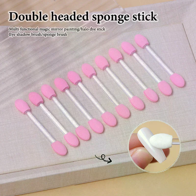 10 pezzi applicatore pennello ombretto trucco professionale spugna stick pennello cosmetico forniture cosmetiche di bellezza a doppia estremità