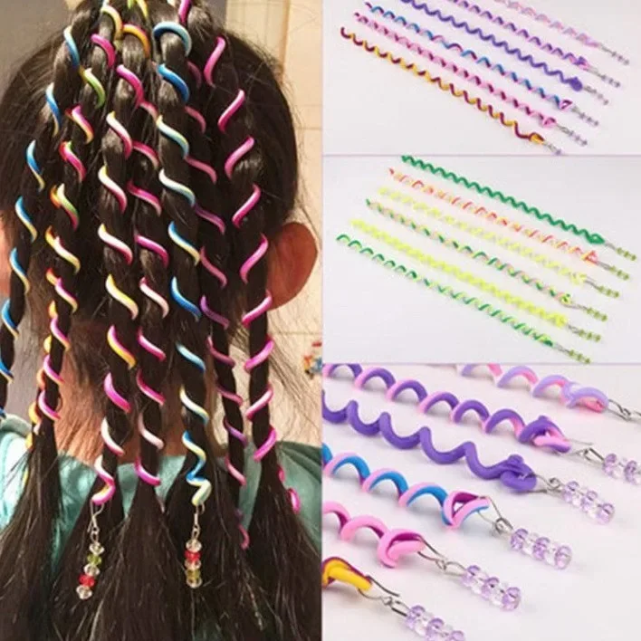 Saç sihirli cihaz saç halat kızarmış hamur Twists kıvırcık saç süsü kızın kafa halat kızın örgü renk telefon hattı headdress