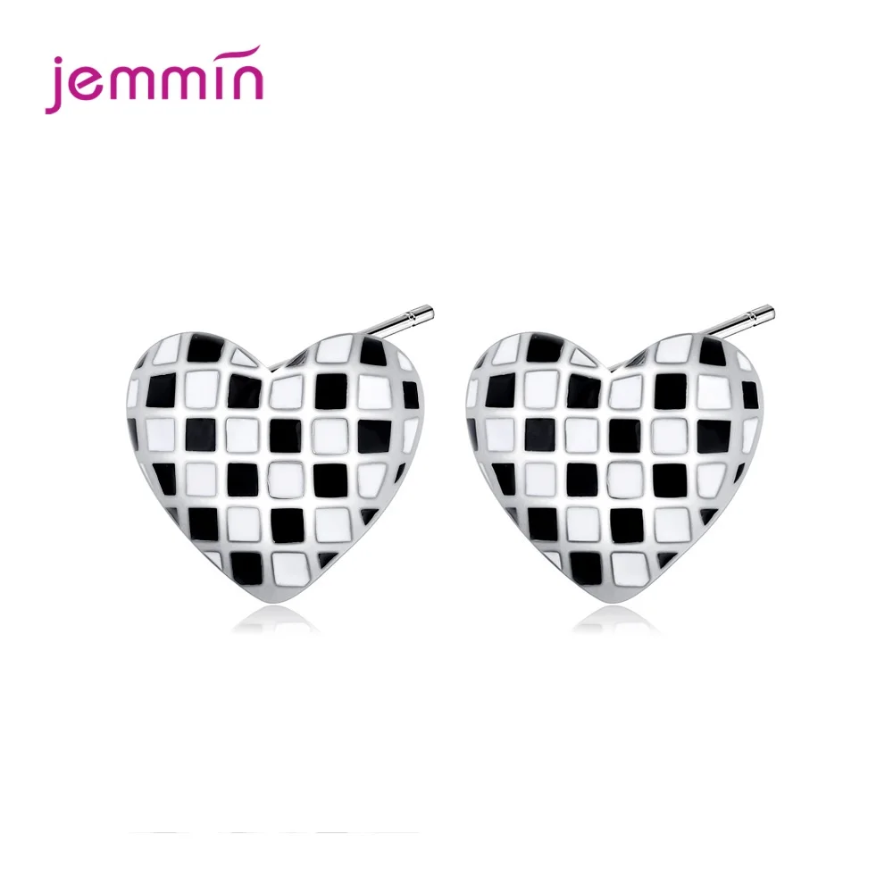 925 Sterling Silver Fashion Heart Stud Earrings For Women Girls Party Trend Luxury Jewelry Wholesale