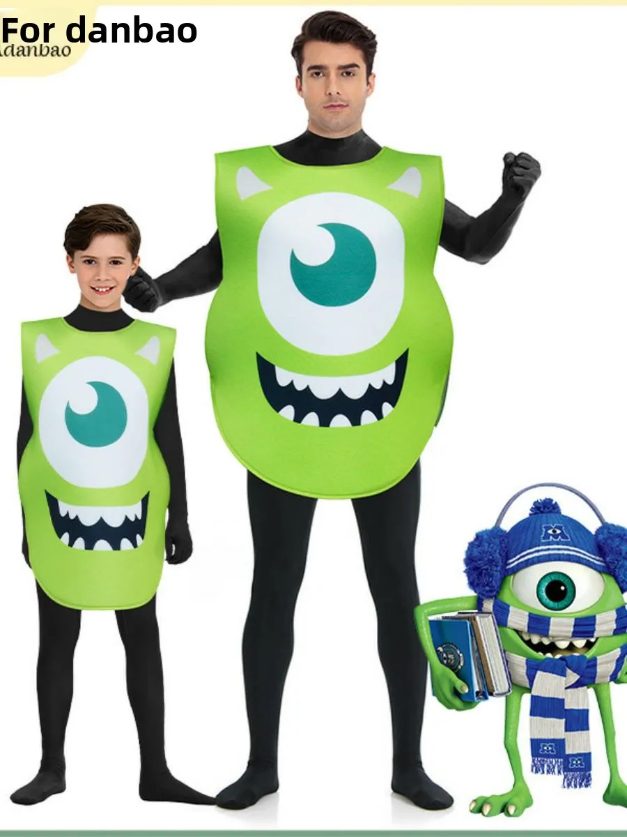 

2024 New loween Stage Par Costume Sponge Print Monster Big Eyes Play Costume Polyester Fabric Funny Costume