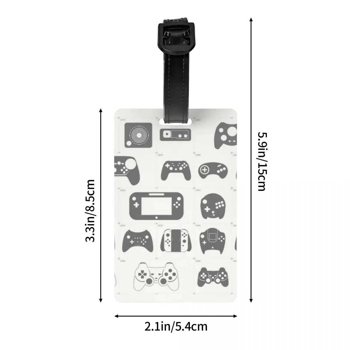 The Evolution Of Video Game Controllers Luggage Tag Custom Gamer Lover Baggage Tags Privacy Cover ID Label