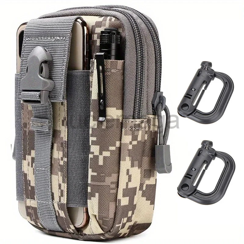 

LUC 1000D Nylon Universal Outdoor Hunting Waist Bag Molle EDC Pouch + 2 D buckles Cell Phone Holster for Sports Hiking Camping