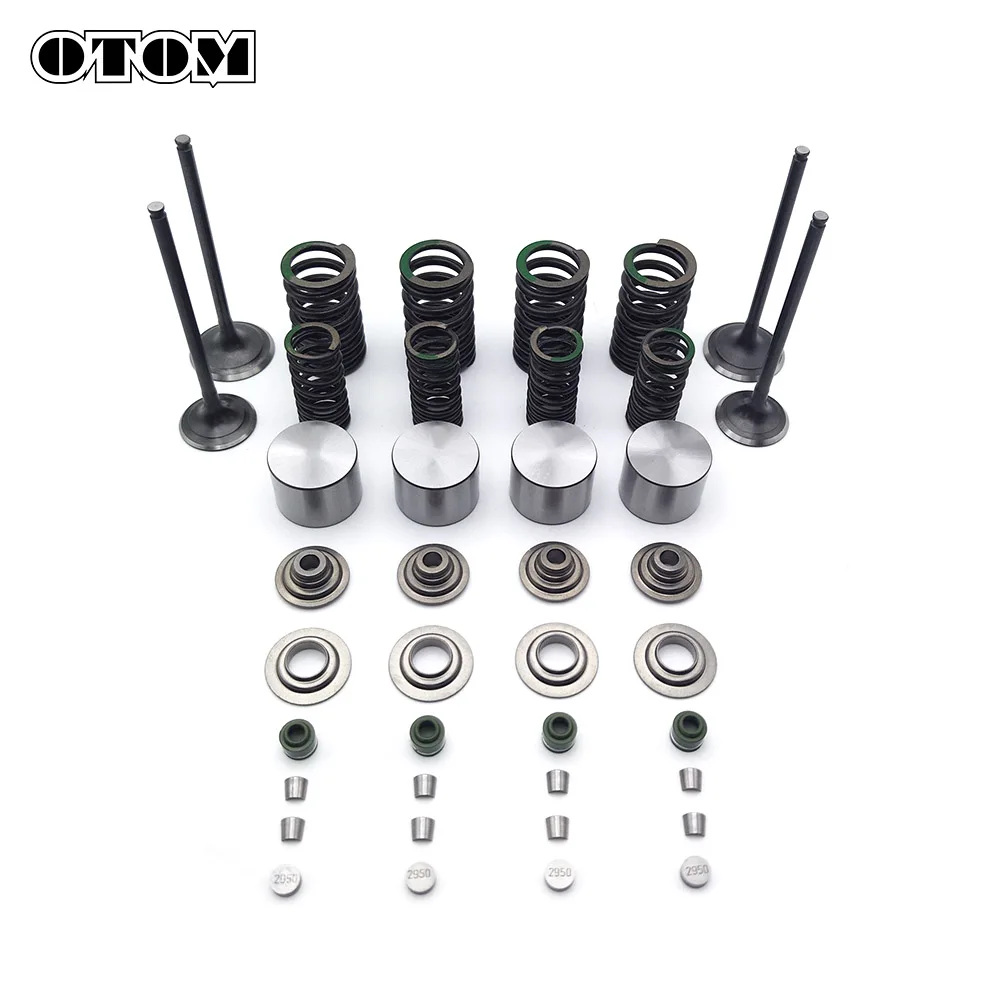 OTOM For LONCIN CR6 VOGE300R KAWASAKI KLX 250 300 YF300 Intake Exhaust Valve Stem Adjusting Shim Lock Clamp Oil Seal Spring Set