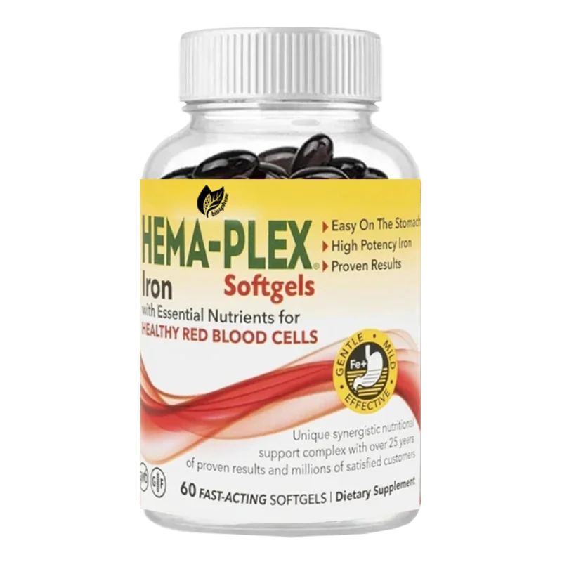

60 Quick Acting Soft Capsules -85mg Iron+vitamin C and Bioflavonoids, Promote Healthy Red Blood Cells - Vegetarians