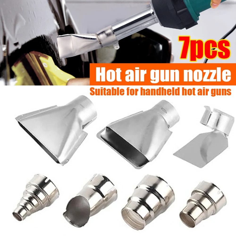 

35mm handheld hot air gun accessories for 1500/2000W plastic welding guns round flat nozzles 7-piece hot air gun accessories