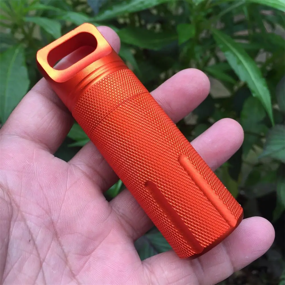 New Aluminum EDC Survival Kit Waterproof Seal Bottle Capsule/Pill  Airtight Case Outdoor Tools Capsule Holder Storage Container