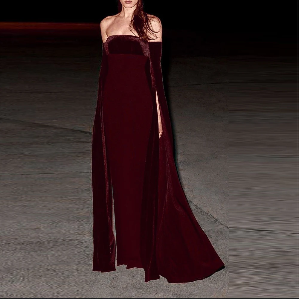 

Элегантные вечерние платья бордовое вечернее платье русалки для женщин без бретелек сексуальное длиной до пола вечерние платья для выпускного вечера длинные