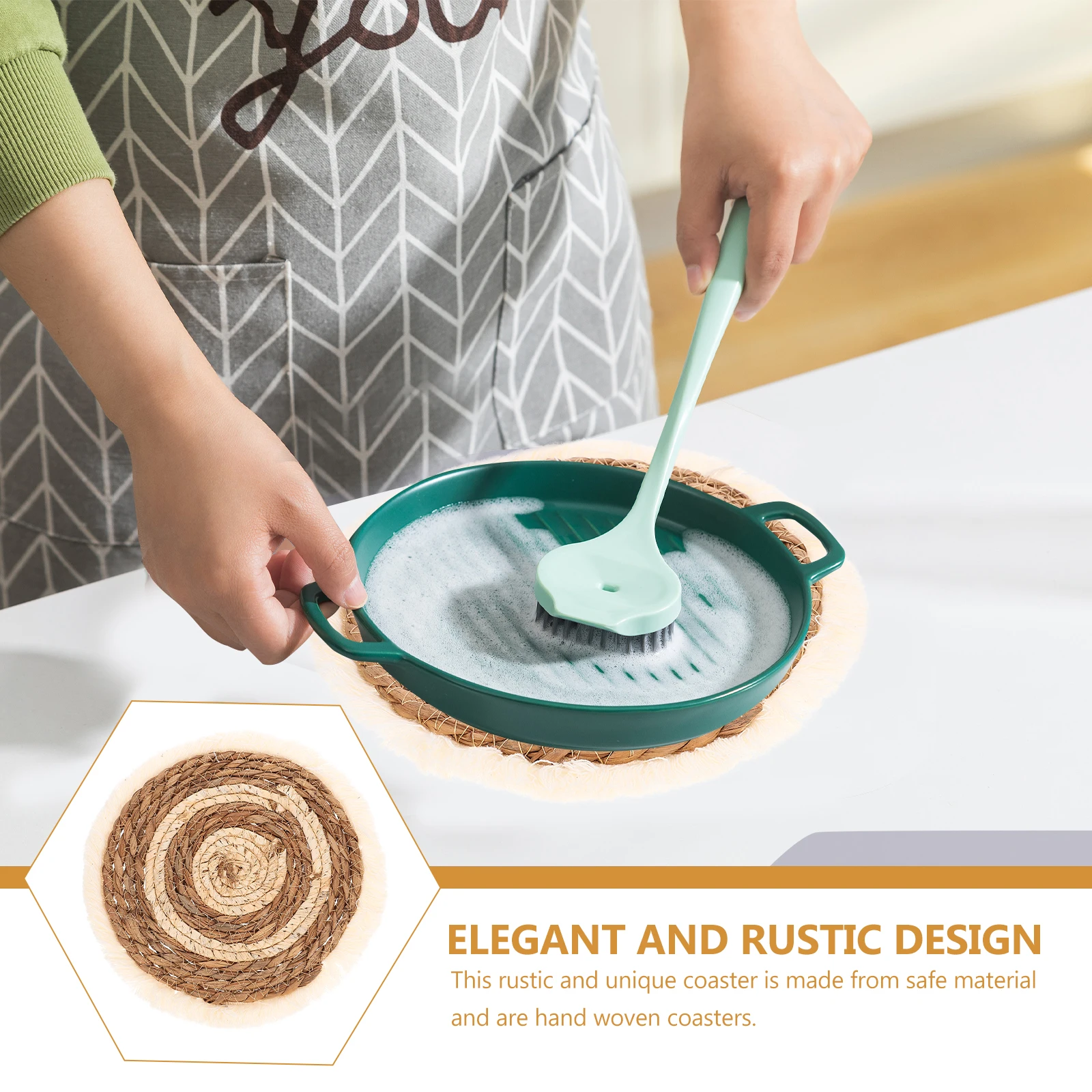 

Straw Insulation Mat Woven Placemat Heat Resistant Table Mats Insulated Coffee Placemats