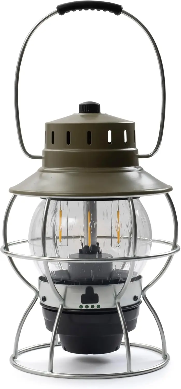 

Vintage LED Camping Lantern with Rechargeable Battery, Adjustable Brightness for Outdoor Use and Home Decor