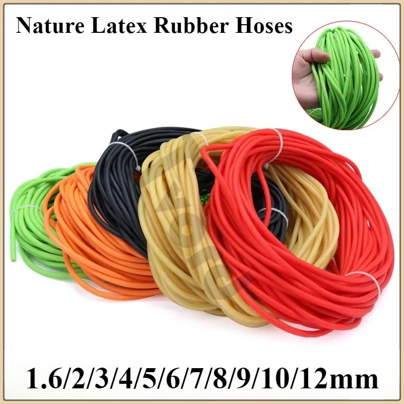 

1M/3M Nature Latex Rubber Hoses 1.6 2 3 4 5 6 7 9 10 12 14 17mm High Resilient Elastic Surgical Medical Tube Slingshot Catapult