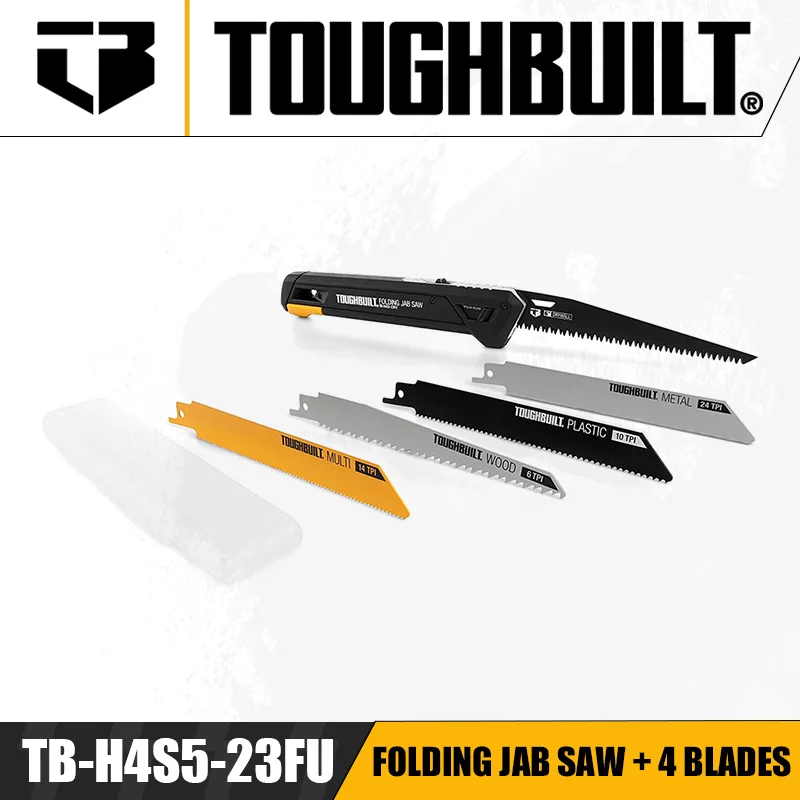 TOUGHBUILT TB-H4S5-23FU Folding Jab Saw + 4 Blades Woodworking Saws Garden Logging Hand Saws Hand Tools