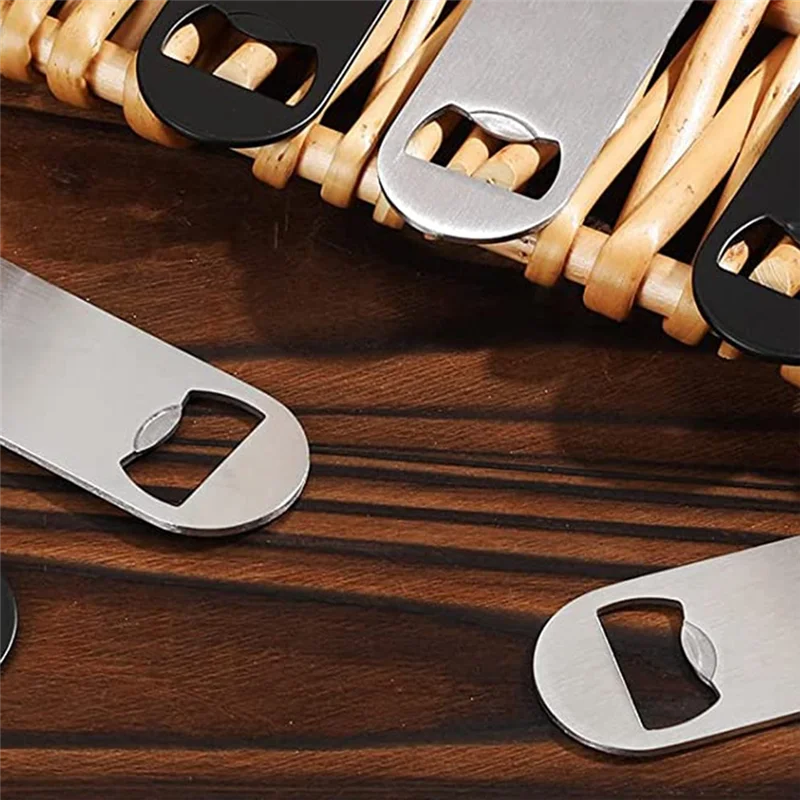 

RM-50 Pcs Stainless Steel Flat Bottle Opener Bartender Kitchen Bar Restaurant Tool, 3.5 X 1.3 Inches