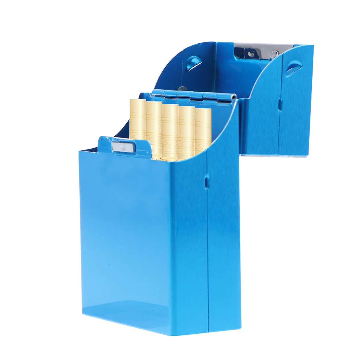 

Large Capacity Magnetic Aluminum Cigarette Case Automatic Clamshell Design Lightweight Portable Smoke Box Damp