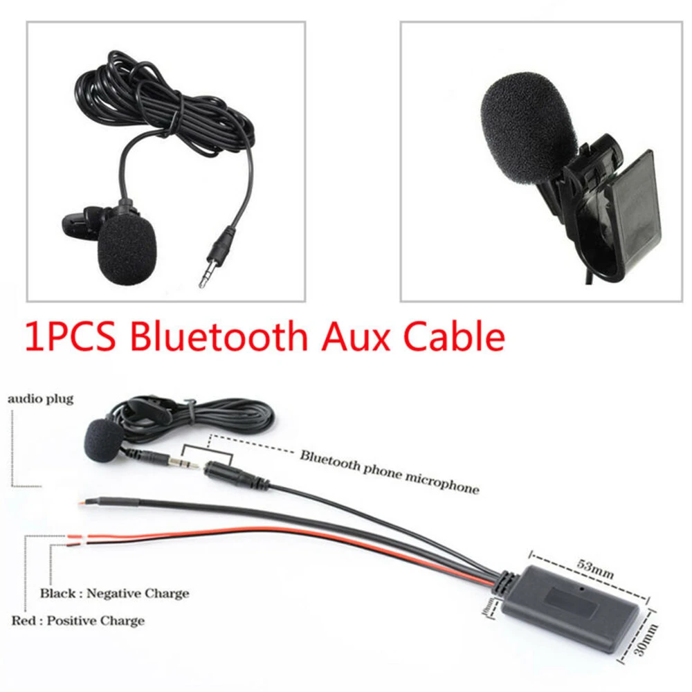 JieRui-BT 5908 Car Bluetooth 5.0 Audio AUX Auxiliary Cable Adapter + Microphone For Ford Focus