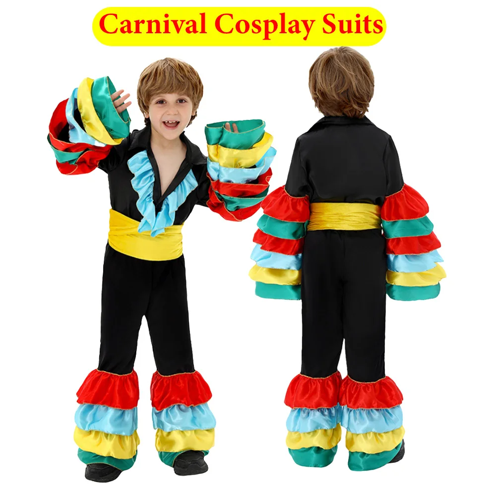 

Fancy Carnival Cosplay Jumpsuit Kids Children Stage Performance Roleplay Clothing Costume Bodysuit Outfits Halloween Party Suit