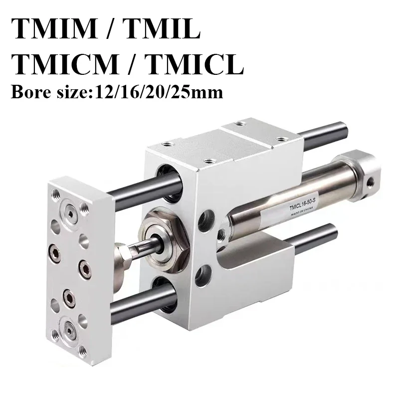 

AirTAC Type TMI TMIC With Double Rod Guide Frame Pneumatic Air Cylinder TMIM TMIL TMICM TMICL Bore 12/16/20/25mm