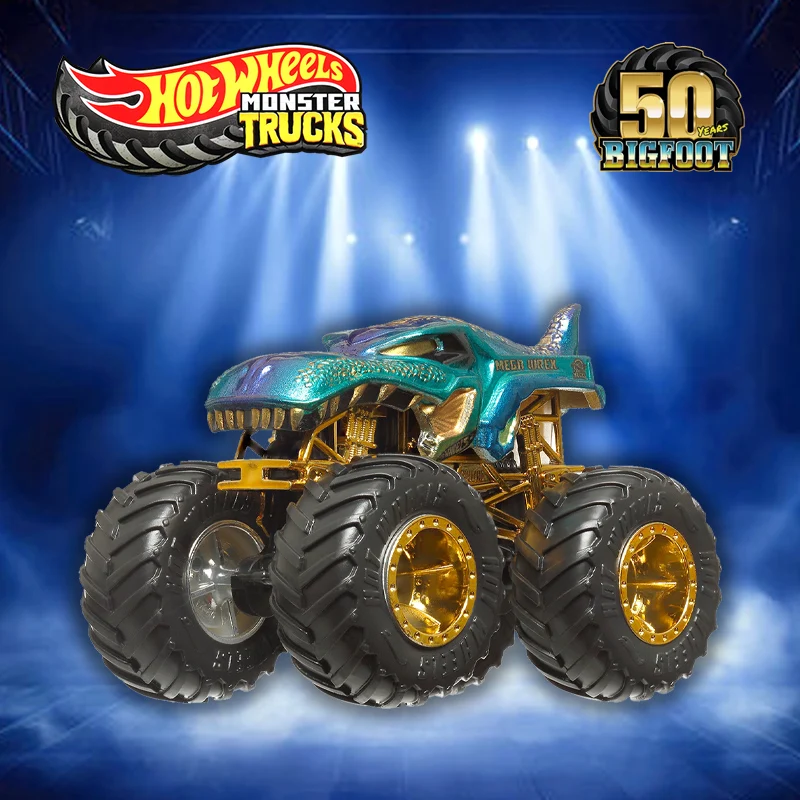 Hotwheels, superventas, conjunto conmemorativo del 50 aniversario del monstruo Bigfoot, modelo de coche de juguete, regalo de colección de coches de tiburón tigre