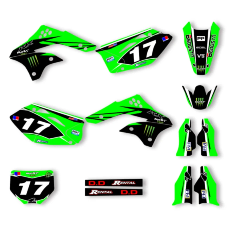 

SPACE Motorcycle Graphics Decals Stickers for KAWASAKI 2006 2007 KXF250 08 KXF250 Decals Stickers Kits 003