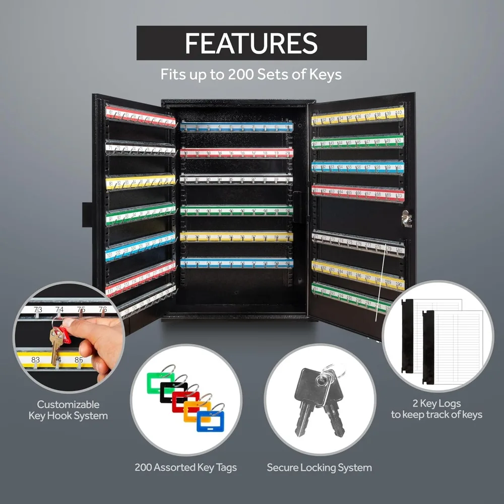 خزانة مفاتيح فولاذية آمنة مع خطافات وعلامات مرقمة لإدارة المفاتيح الفعالة في الفنادق وخدمات الصادق