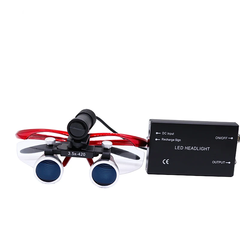 

Dental loupes 3.5X with led light Dental Loupe Magnifier Binocular dental surgical headlight