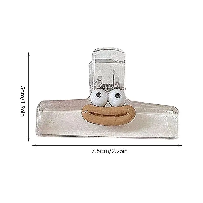 Funny Paper Clips File Folder Paper Clips Multi-Functional Acrylic Transparent Sausage Mouth Design Exam Paper Clip Book Helper