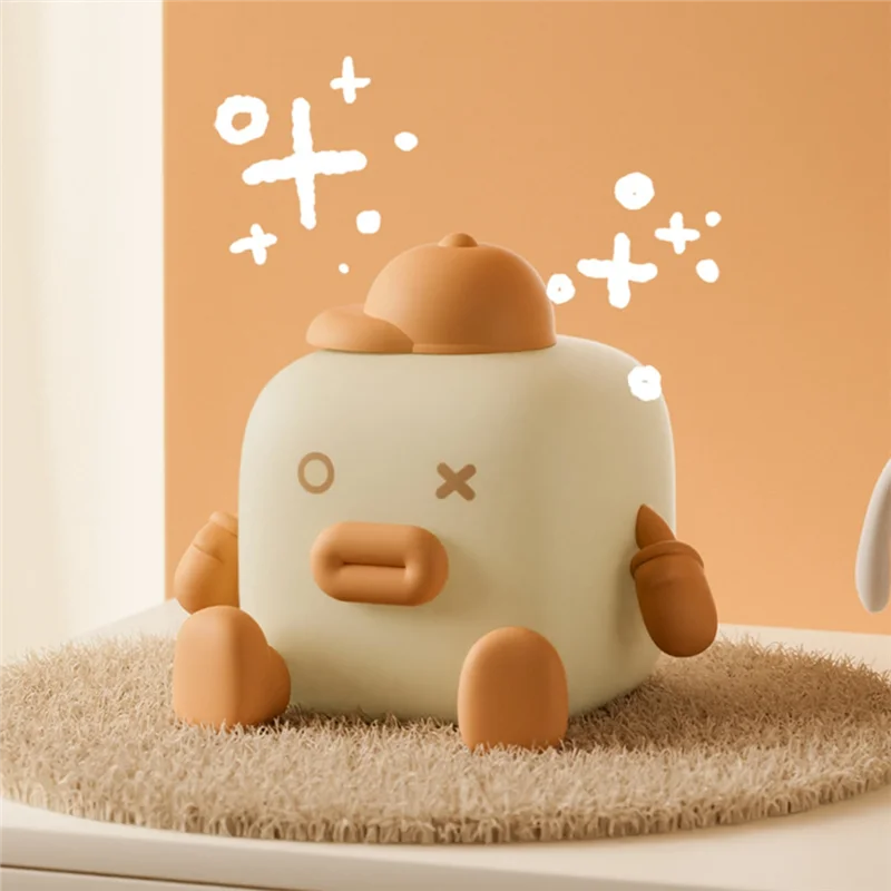 

1 Piece Small Square Clap Nightlight Cute Desktop Ornaments Bedside Lamp With Sleeping Dormitory Soft Silicone Lamp