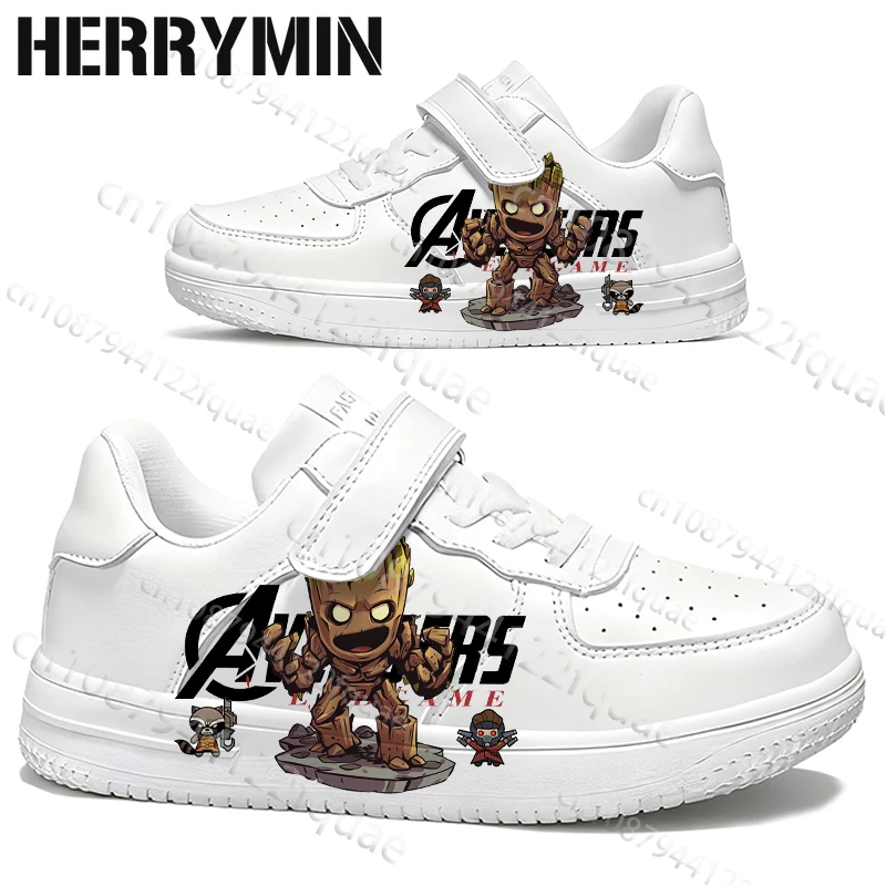 

Groot Boys Girls Children Lightweight Shoes New Model Simple Soft Sole Lace Up White Skateboarding Shoes Selection Gift