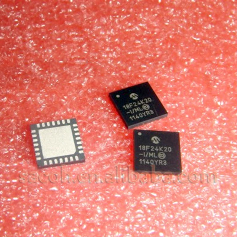 

5PCS/lot New OriginaI PIC18F24K20-I/ML 18F24K20-I/ML or PIC18F24K20-E/ML PIC18F24K20 QFN-28 28-Pin Flash Microcontrollers