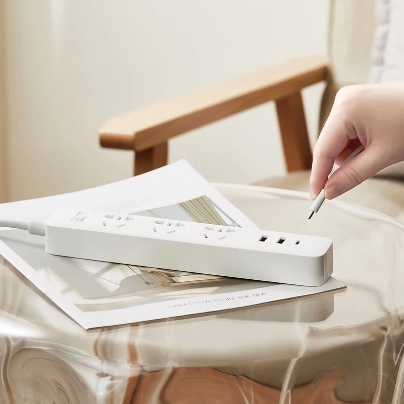 Новый удлинитель питания Xiaomi Mi Mijia QC3.0 20 Вт, быстрая зарядка, 3 розетки 2A1C, стандартный удлинитель интерфейса, 1,8 м