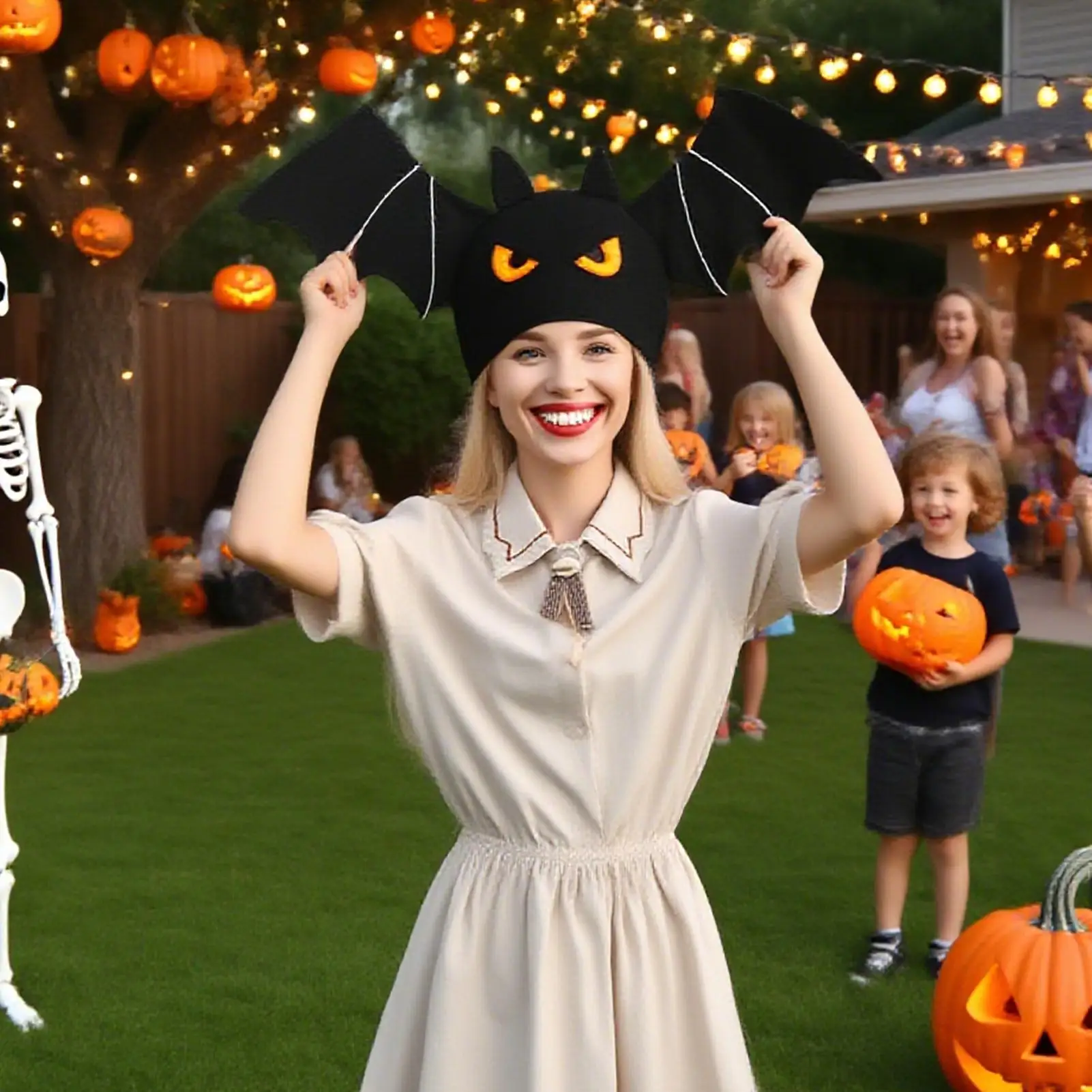 

Шляпа летучей мыши, костюм на Хэллоуин, шапки с крыльями летучей мыши, жуткий головной убор, аксессуары для косплея для подростков, маскарада, вечеринки, карнавала, фестиваля