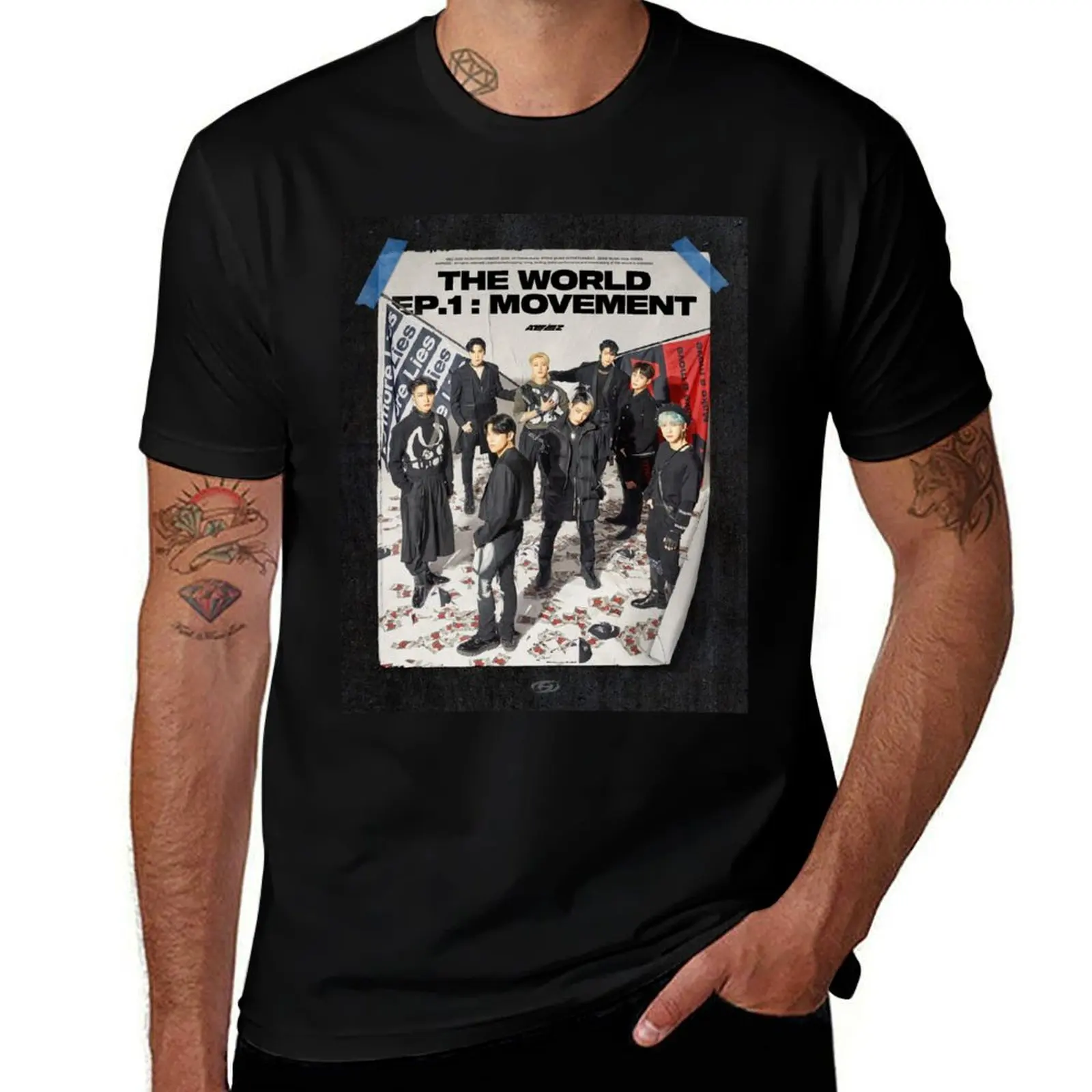 

ATEEZ THE WORLD EP.1 : MOVEMENT GUERRILLA T-Shirt Christmas Casual Short Sleeve Top