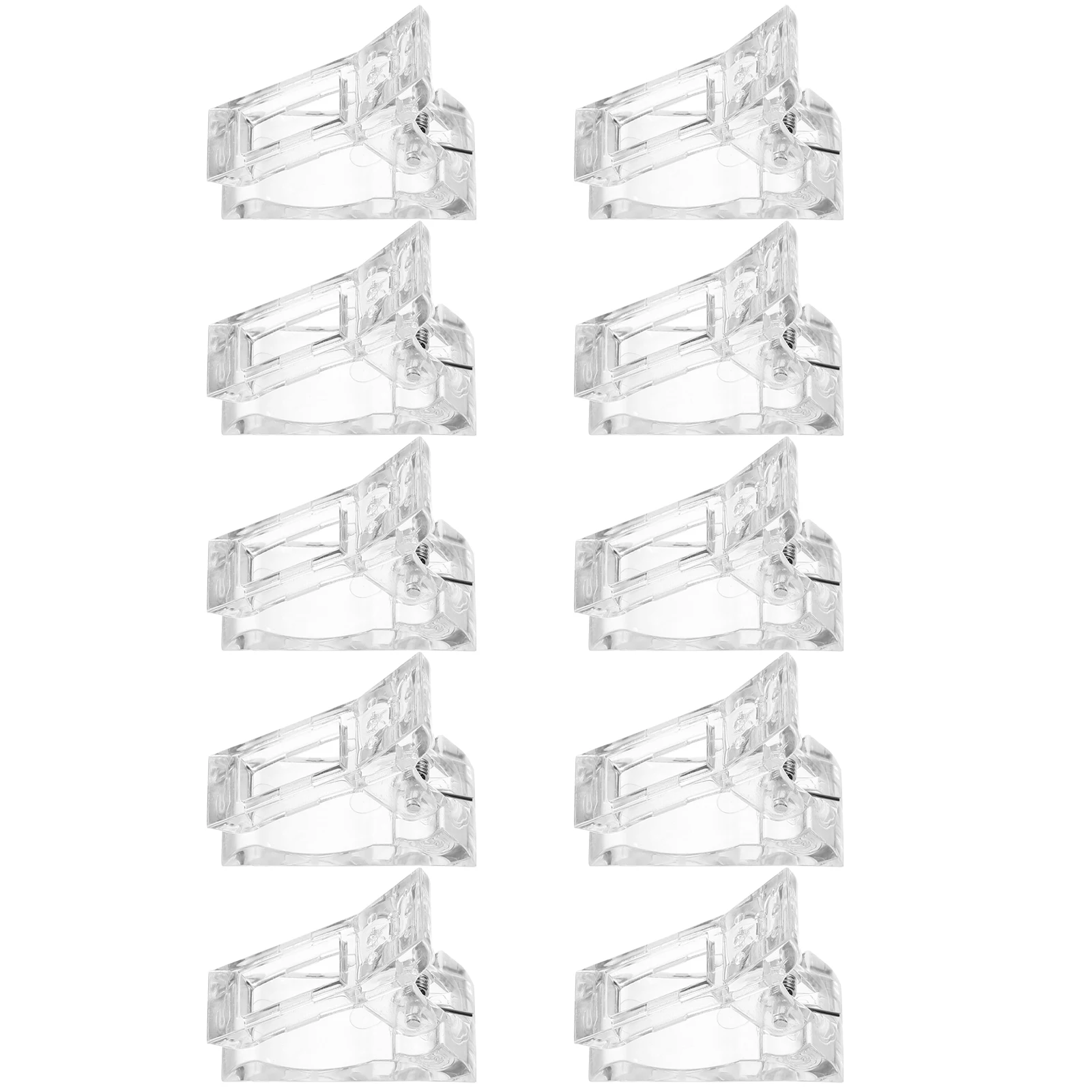 

10pcs Gel Tips Clip Transparent Finger Extension Mold Reusable Durable Acrylic Application Manicure Diy Nail Art Tool