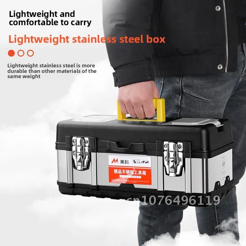 

Portable Large Plastic Toolbox Multifunctional Hardware Maintenance Tool Storage Box for Household Car Use