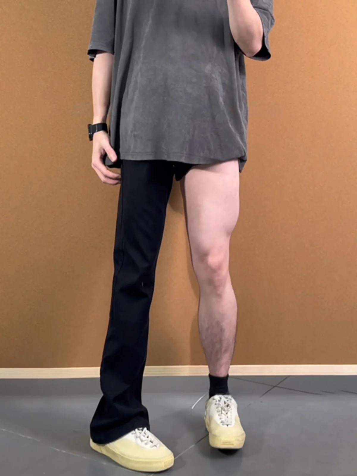 

Американские ретро-джинсы с высокой талией, облегающие, прямого кроя, эластичные, слегка расклешенные, мужские летние джинсовые брюки, молодежные, трендовые, износостойкие