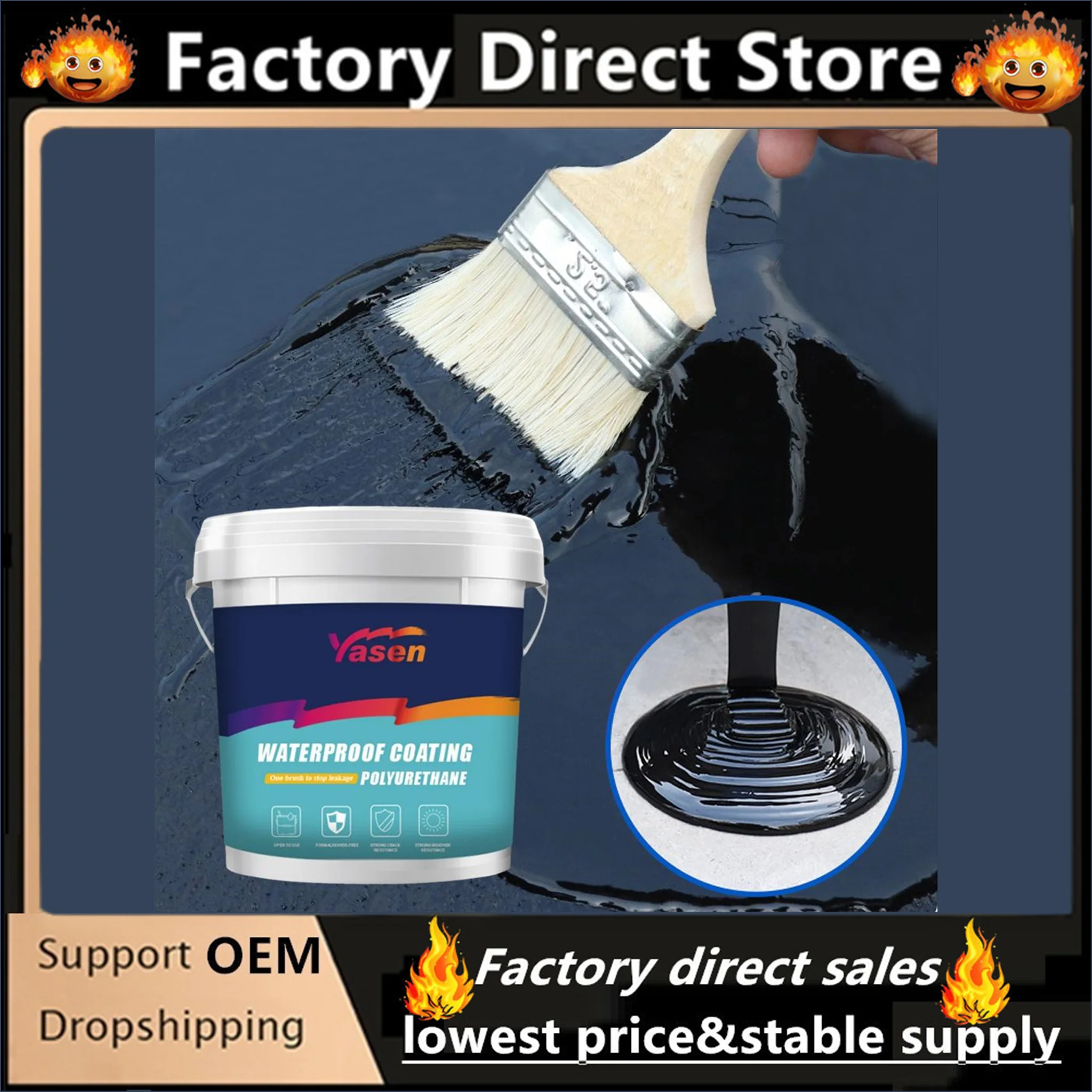 

Water-Based Polyurethane Leakproof Waterproof Coating Exterior Wall Roof Leak Repair Home Bathroom Wall and Roof Leak Repair