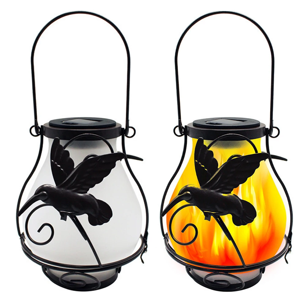 

Solar Flickering Flame Light IP65 Waterproof Outdoor Hanging Lantern Vintage Solar Garden Light for Pathway Patio Yard