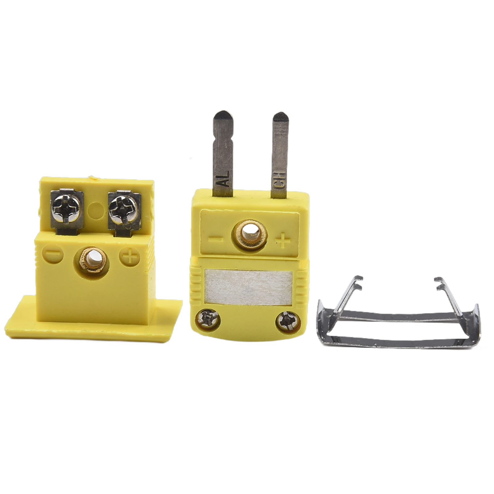 1 Set K Type Thermocouple Miniature Socket Alloy Panel Mount Yellow Portable Practical Stock Accs High Quality