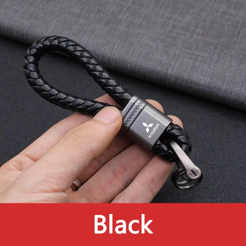 New Car Braided Rope Keychain Metal Key Ring Accessories For Mitsubishi Ralliart Lancer EX Outlander ASX Competition Outlander