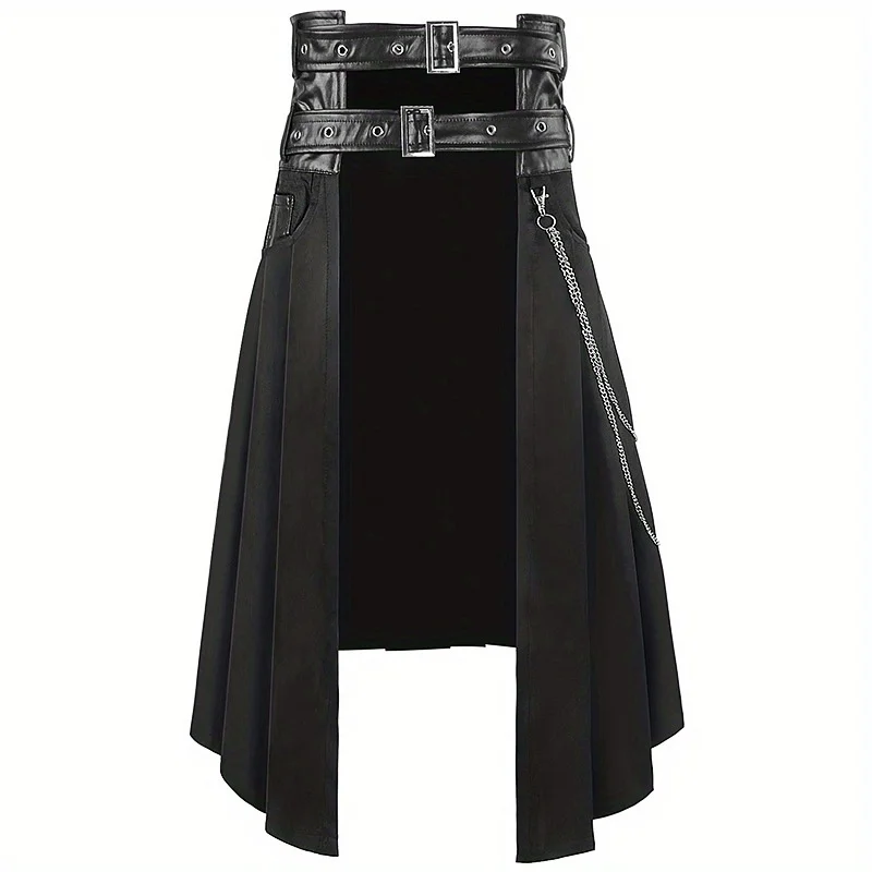 

2023 New Gothic Skirt for Men Dark Rock Ashes Style Perfect for Cosplay Gothic Parties