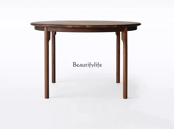 

Nordic Home Black Walnut Round Simple New Chinese Modern Oak Dining Table