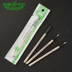 5PCS/lot 0.5mm Black Roller Pen Refill Smooth Writing Metal Ballpoint Pen Refill Stationery Pen writing Accessories