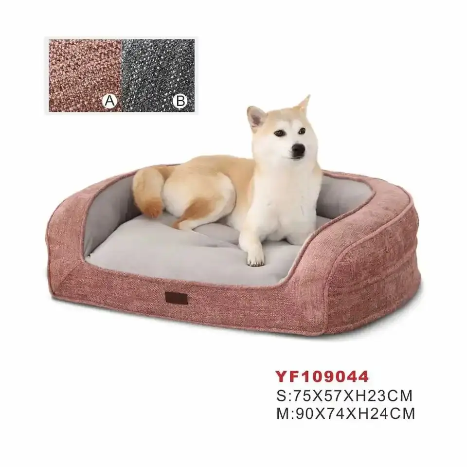 Wholesale Luxury Pet Sofa Solid Orthopedic Memory Foam Washable Ultra Soft Pet Bed with Non-slip Bottom