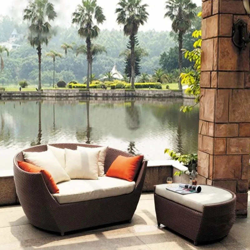 

Courtyard Terrace Outdoor Rattan Lounging Pool Beach Loungers Outdoor