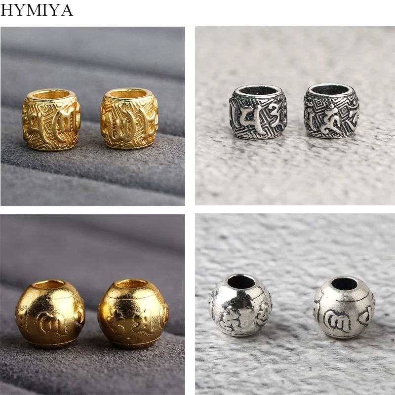 

100% 925 Silver Buddhist OM Mantra Beads Sterling Tibetan Six Words Beads Sterling Good Luck Jewelry Findings