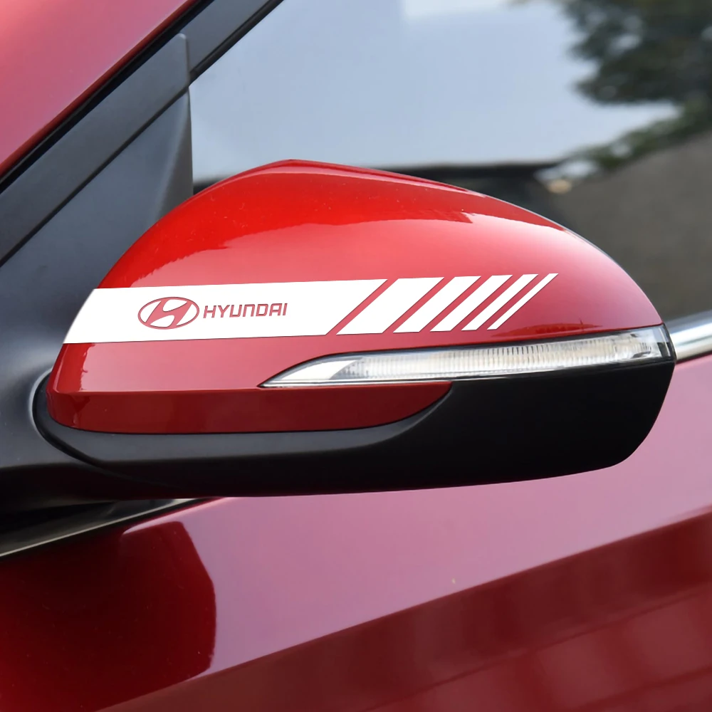2 uds espejo retrovisor de coche pegatina de raya lateral pegatina del cuerpo del vehículo para Hyundai i10 i20 i30 i40 Creta Tucson Solaris Elantra Fe Kona
