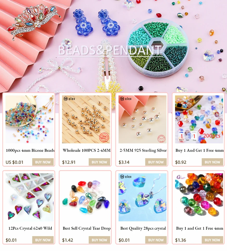 Kaufen Sie 1 und erhalten Sie 1 gratis: 4mm glänzende Kristallperlen, Bicone-Perlen, Glasperlen, lose Spacer-Perlen für Armbänder, DIY-Schmuckherstellung, 200 Stück – Detail 1