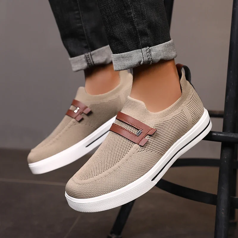 

New Fashion Men Casual Shoes Lightweight Breathable Outdoor Walking Sports Shoes Driving Shoes Men Flat Canvas Shoes Large Size