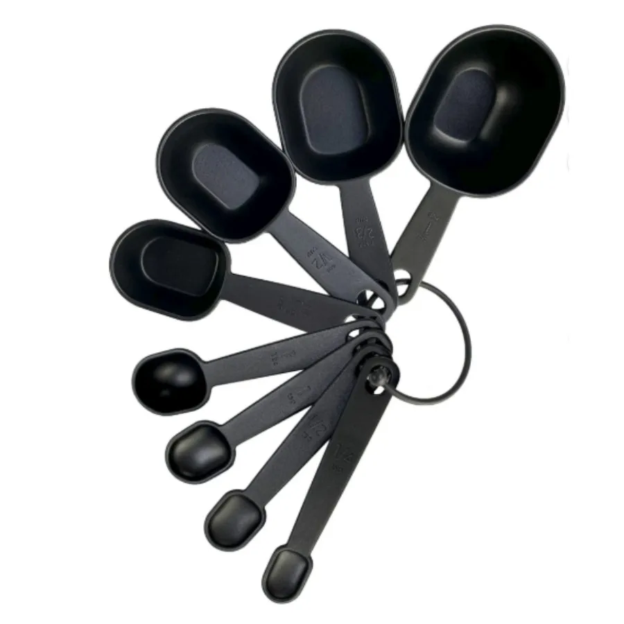 

Mainstays 8-Piece Kitchen Measuring Cup and Spoon Set Raised Measurements Black Polypropylene